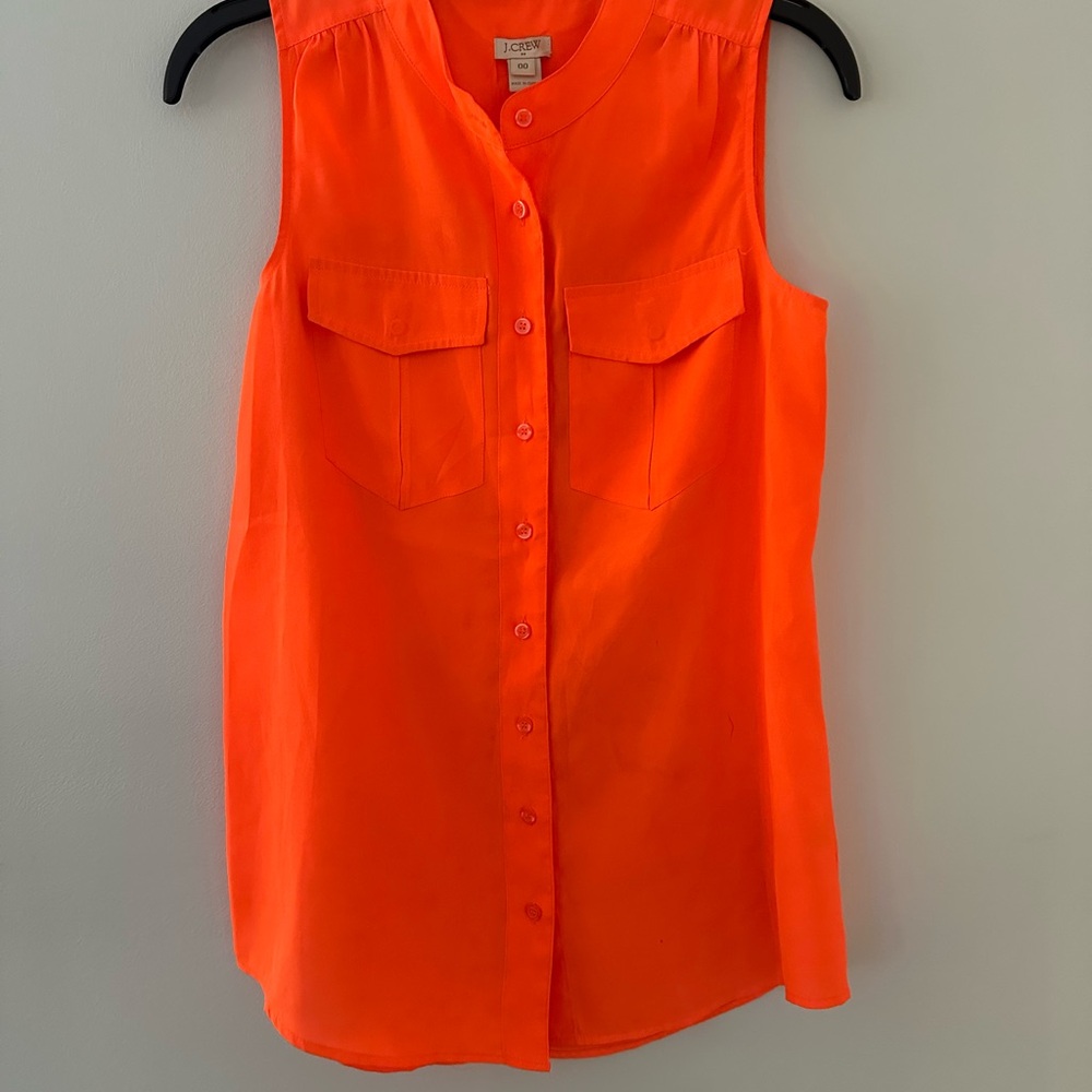 J. Crew Vibrant Orange Sleeveless Blouse